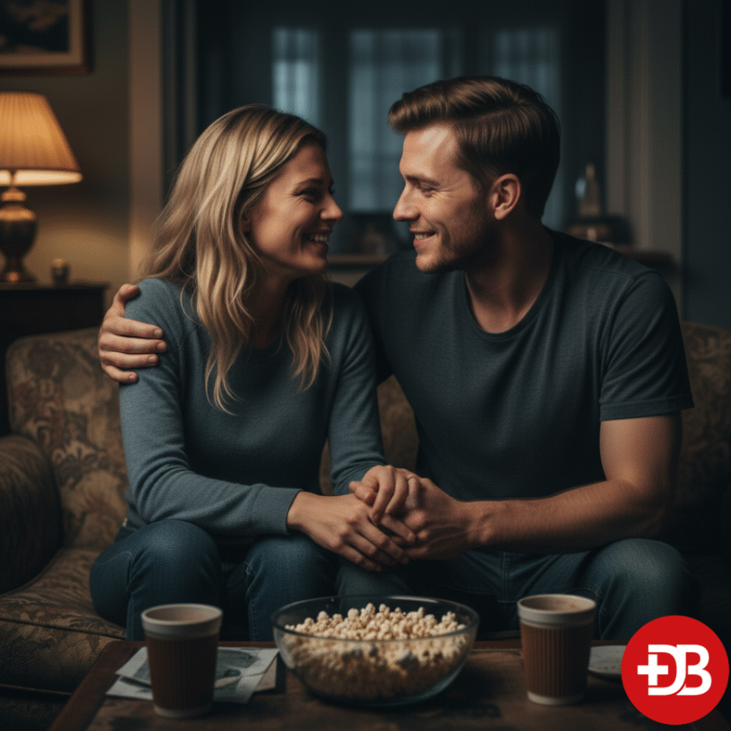 Couple sharing an intimate moment.
