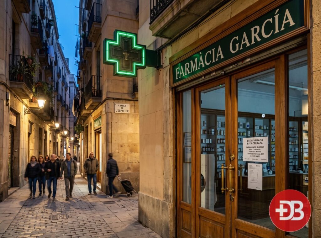 Why barcelona "shuts down" in august — and what to do if you get sick during it 1 Farmacia de guardia barcelona notice on closed pharmacy door
